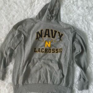 Gray MVP brand hoodie NAVY Lacrosse size large